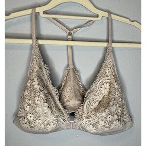 Victorias Secret Large Lace Bralette Beige T Back